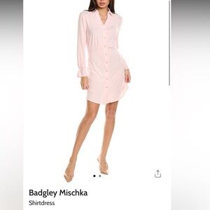 Badgley Mischka Light Pink Shirtdress size S